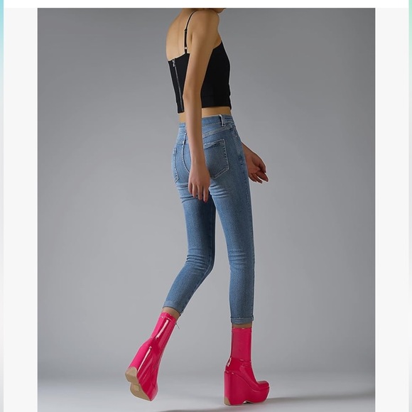 New Shop sun gurg Platform Ankle Boots for Women Wedges Narrow Mid-Calf Boot - Picture 7 of 10